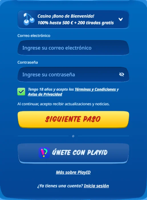 Registratie SG Casino